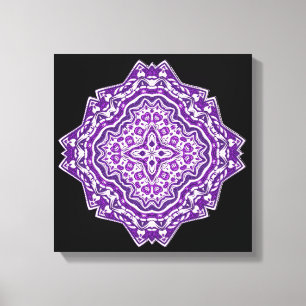 purple mandala wrapped canvas print