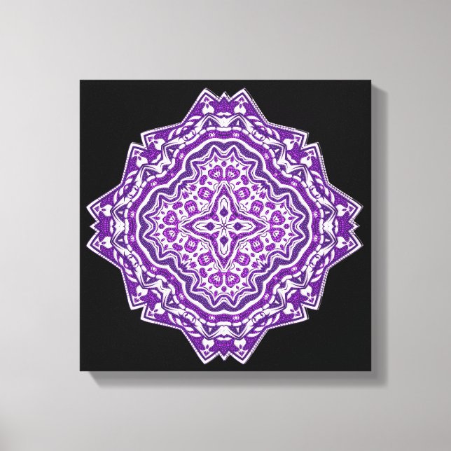 purple mandala wrapped canvas print (Front)