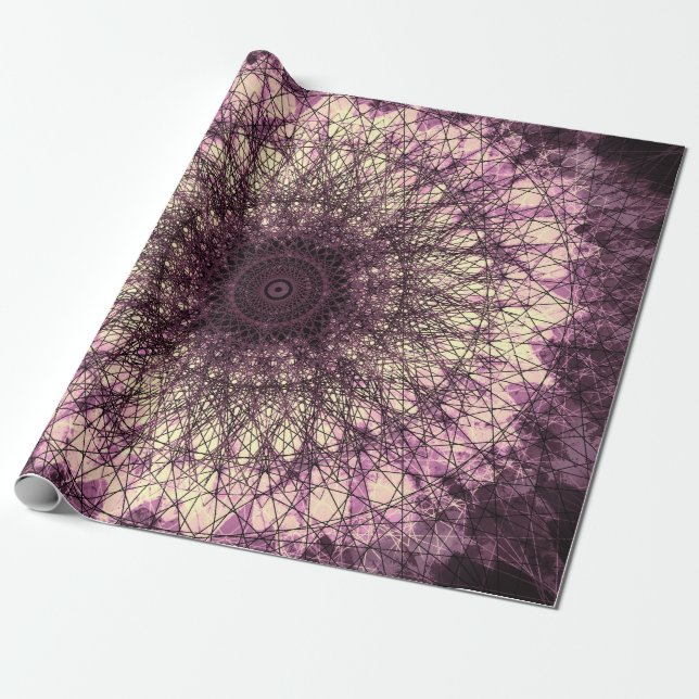 Purple Mandala Wrapping Paper (Unrolled)
