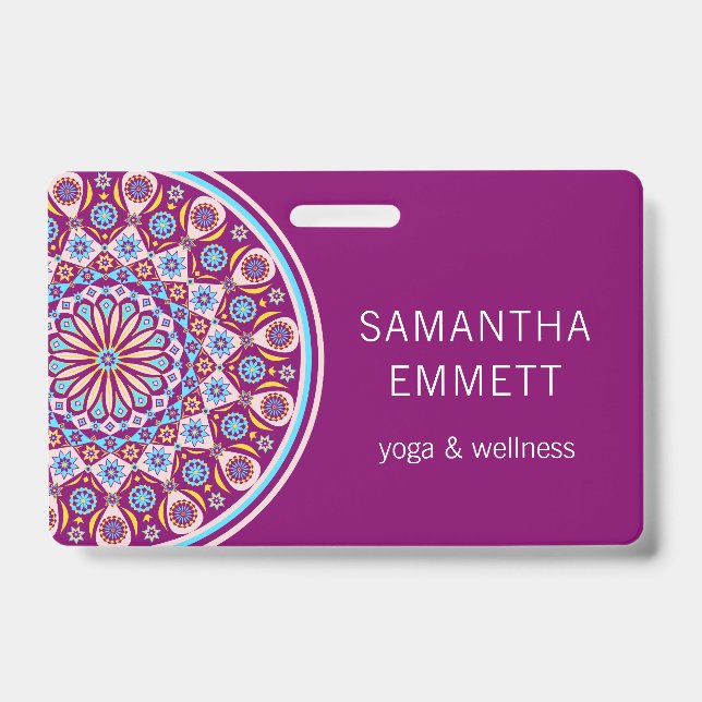 Purple Mandala Yoga Instructor Badge (Front)