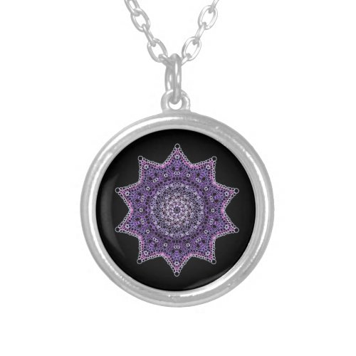 PURPLE MANDALINA SILVER PLATED NECKLACE