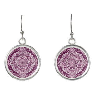  Purple mandela  AI art  Earrings