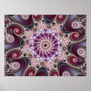 Purple Mandelbrot Fractal Poster