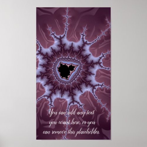 Purple Mandelbrot Fractal Splash Add a Quote Poster