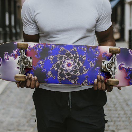 Purple Mandelbrot Star Fractal Skateboard