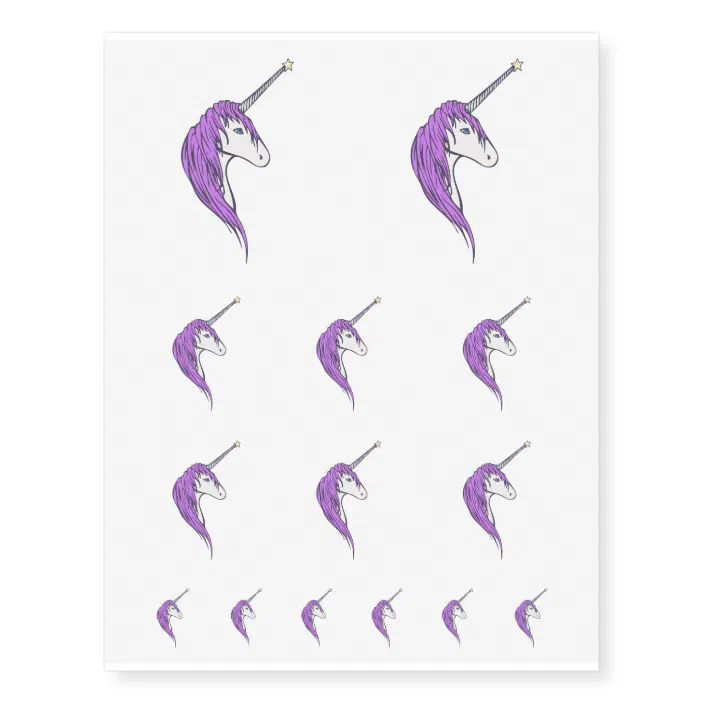 Beautiful Unicorn flowing mane CANVAS PRINT horse fantasy poster Purple 8"X10" 