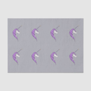 Purple Mane White Unicorn With Star Horn Tissue Paper