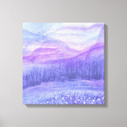 Purple Manganese Range Watercolor Landscape Canvas Print