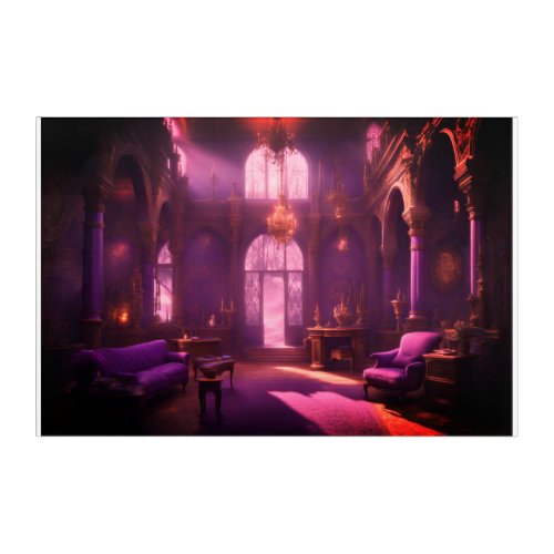 Purple Mansion Interior With Fuchsia Sunlight  Acrylic Print