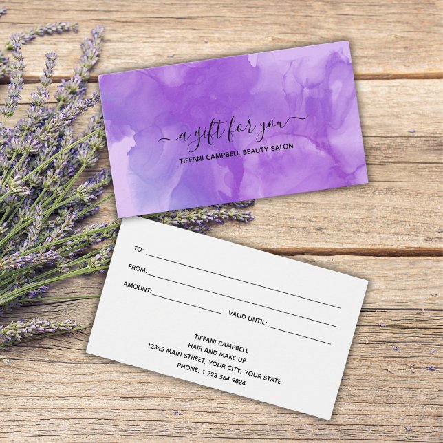 Purple Marble and Glitter Gift Certificate (Creator Uploaded)