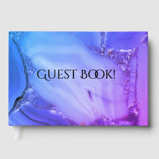Purple Marble Exotic Elegance Guest Book (Front)