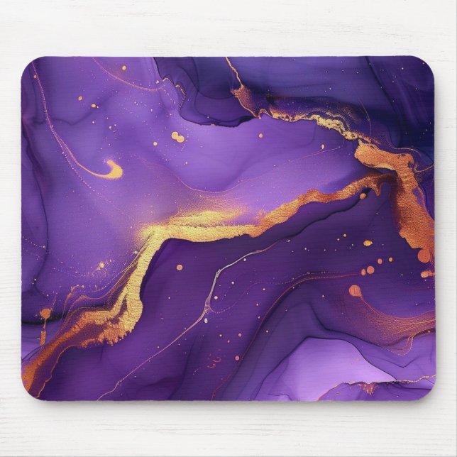 Purple Marble Galaxy Mouse Pad (Front)