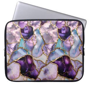 Purple Marble Laptop Sleeve Abstract Case