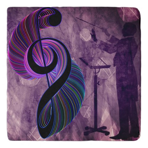 Purple Marble Music Man Trivet