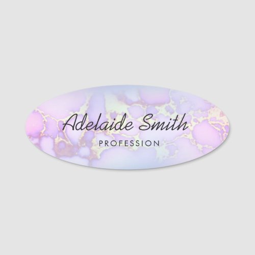 purple marble name tag