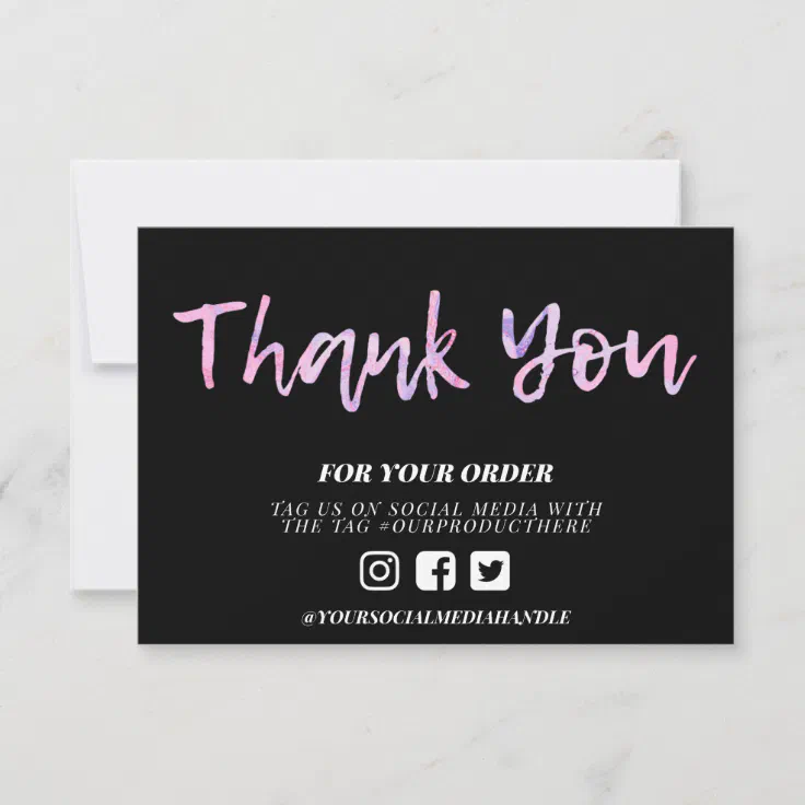 Purple Marble Paint Thank you Custom Media Insert | Zazzle