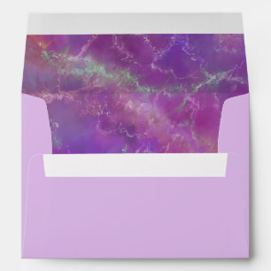 Purple Marble Pattern With Monogram Envelope