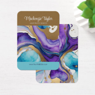 Purple Marble Personalized Earring Display Card