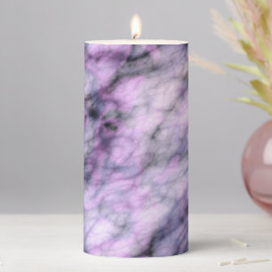 Purple Marble Pillar Candle