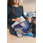 Purple Marble Rose Gold Personalised Laptop Sleeve<br><div class="desc">Purple Marble Rose Gold Name laptop sleeve.  Personalize it by adding your name.</div>