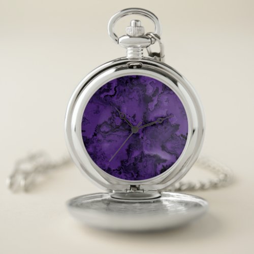 Purple Marble Stone Nature Natural Pocket Watch