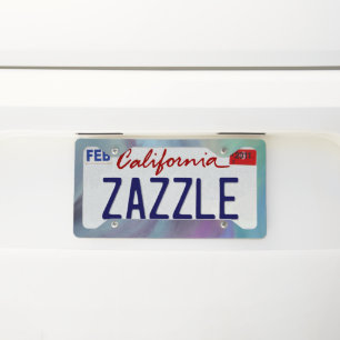 Purple Marble Swirly Waves License Plate Frame