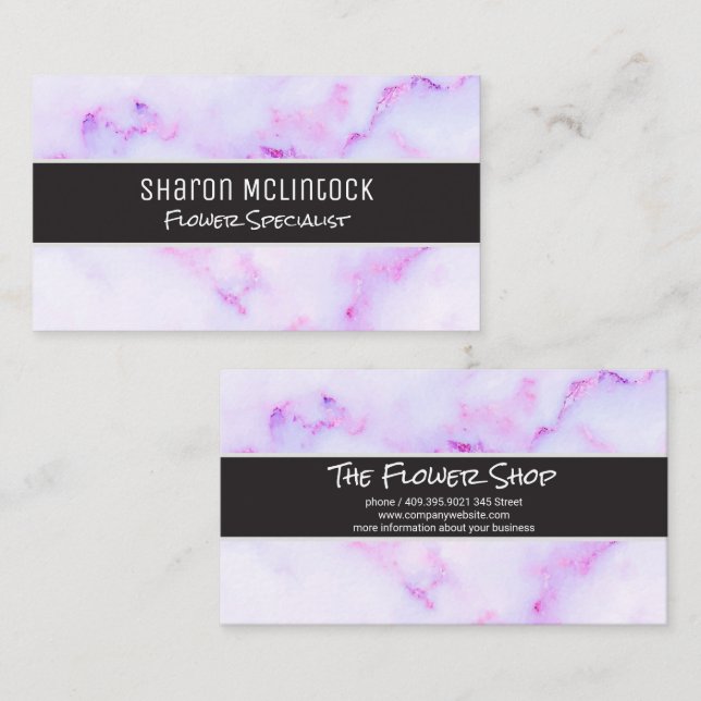 Purple Marble Texture Background Business Card (Front/Back)