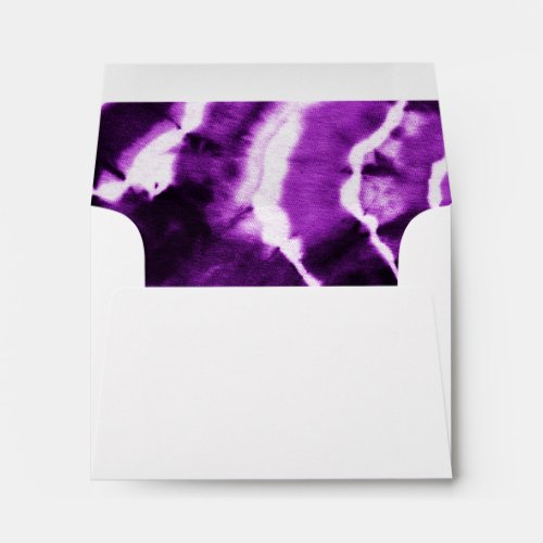 Purple Marble Tie Dye RSVP Card Return Address Envelope