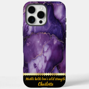 Purple marble with intricate veining iPhone 16 pro max case