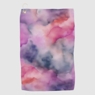 Purple Marbled Background Golf Towel