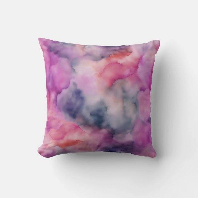 Purple Marbled Background Throw Pillow (Front)