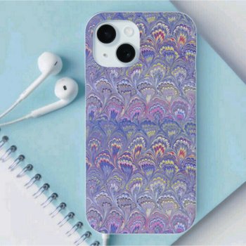 Purple Marbled Iphone 15 Case by HumorUs at Zazzle