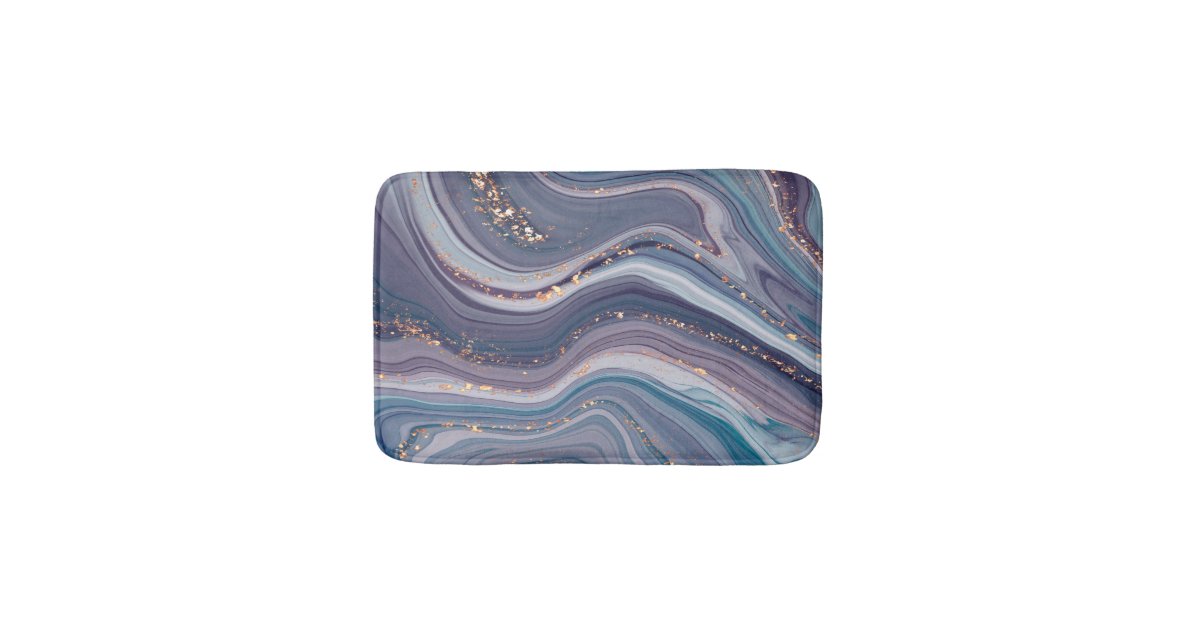 Purple Marbled Gold Glitter Bath Mat Zazzle