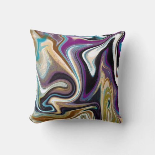 Purple marbling trendy design throw pillow