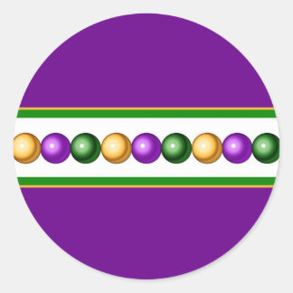 Purple Mardi Gras Beads Sticker