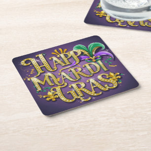 Purple Mardi Gras "Happy Mardi Gras" Napkins