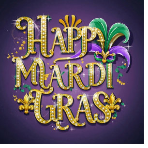 Purple Mardi Gras "Happy Mardi Gras" Paper Plates