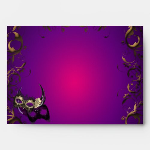 Purple Mardi Gras Mask Envelope