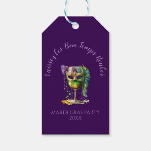 Purple Mardi Gras Mask Gift Tags