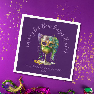 Purple Mardi Gras Mask  Napkins