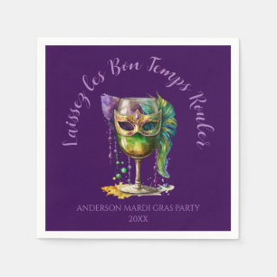 Purple Mardi Gras Mask Napkins