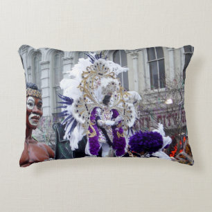 Purple Mardis Gras Zulu King Decorative Pillow