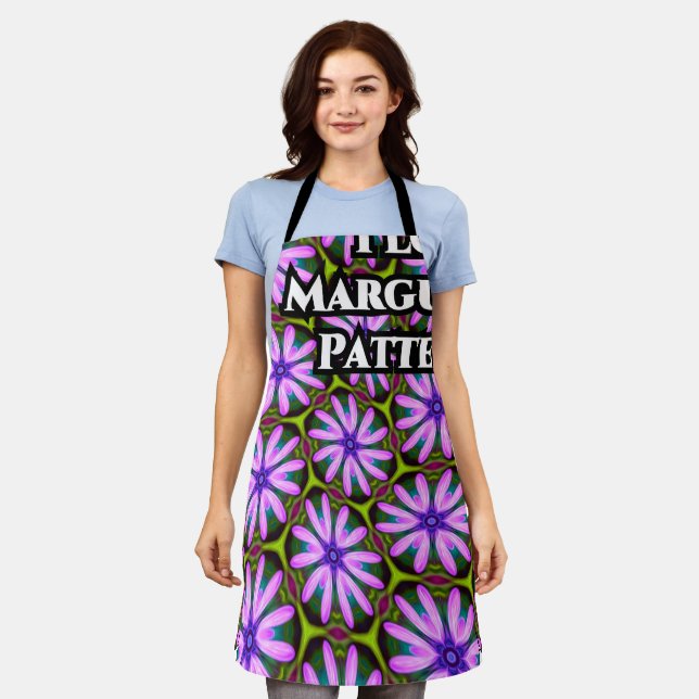 Purple Marguerite Patterns Apron (Worn)