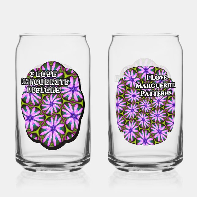 Purple Marguerite Patterns Can Glass (Front)