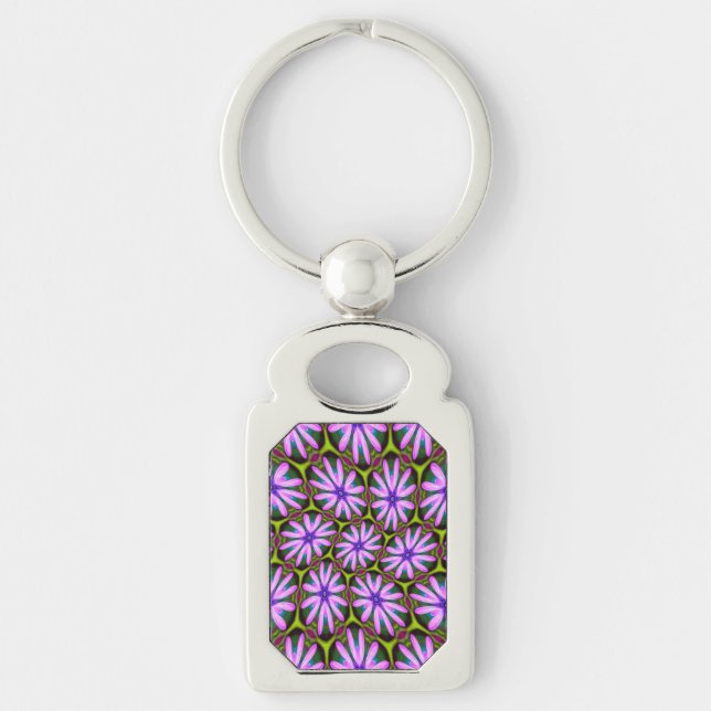 Purple Marguerite Patterns Keychain (Front)