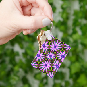Purple Marguerite Patterns Keychain