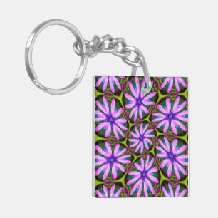 Purple Marguerite Patterns Keychain