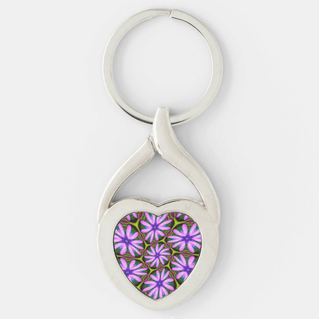 Purple Marguerite Patterns Keychain (Front)