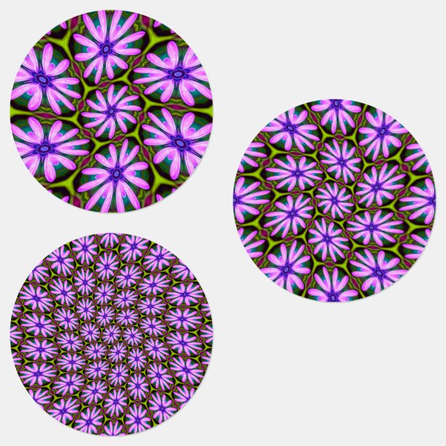 Purple Marguerite Patterns Labels (Group)
