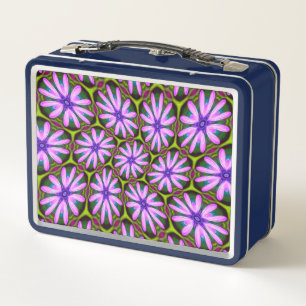 Purple Marguerite Patterns Metal Lunch Box